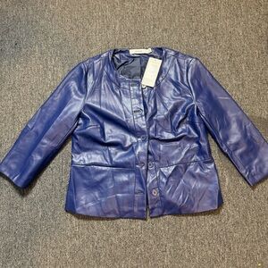 JUSTFAB Leather Blazer Size Medium